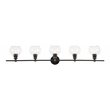 Living District Collier 5-Light Metal & Glass Wall Sconce in Black/Clear