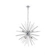 Living District Timber 8-Light Mid-Century Metal Pendant in Chrome