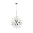 Living District Flores 8-Light Mid-Century Metal Pendant in Chrome and Clear