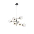 Living District Paragon 6-Light Metal Pendant in Matte Black/Brass/Clear
