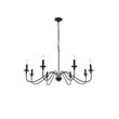 Living District Rohan 8-Light Mid-Century Metal Pendant in Matte Black