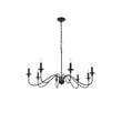 Living District Rohan 8-Light Mid-Century Metal Pendant in Matte Black