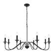 Living District Rohan 8-Light Mid-Century Metal Pendant in Matte Black