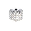 Living District Tully 3-Light Mid-Century Metal Flush Mount in Chrome and Clear