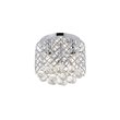 Living District Tully 3-Light Mid-Century Metal Flush Mount in Chrome and Clear