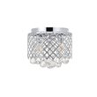 Living District Tully 3-Light Mid-Century Metal Flush Mount in Chrome and Clear