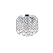Living District Tully 3-Light Mid-Century Metal Flush Mount in Chrome and Clear