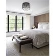 Living District Tully 3-Light Mid-Century Metal Flush Mount in Matte Black/Clear