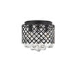 Living District Tully 3-Light Mid-Century Metal Flush Mount in Matte Black/Clear