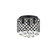 Living District Tully 3-Light Mid-Century Metal Flush Mount in Matte Black/Clear