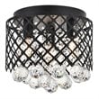 Living District Tully 3-Light Mid-Century Metal Flush Mount in Matte Black/Clear