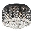 Living District Tully 4-Light Mid-Century Metal Flush Mount in Matte Black/Clear