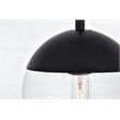 Living District Eclipse 1-Light Mid-Century Metal Pendant in Black and Clear
