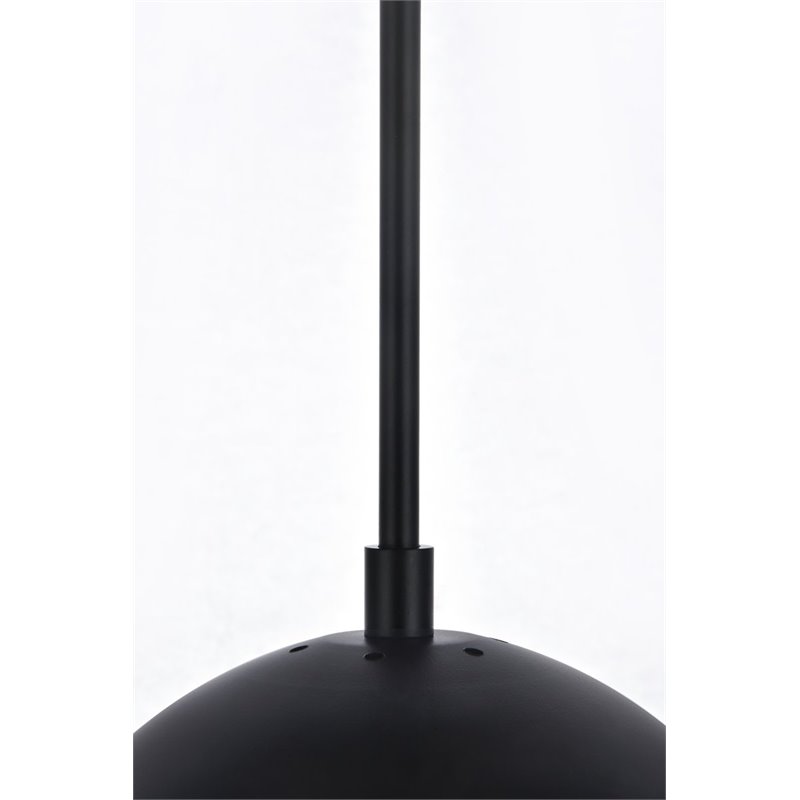 Living District Eclipse 1-Light Mid-Century Metal Pendant in Black and Clear