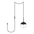 Living District Eclipse 1-Light Mid-Century Metal Pendant in Black and Clear