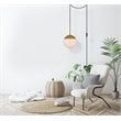 Living District Eclipse 1-Light Mid-Century Metal Pendant in Brass and White