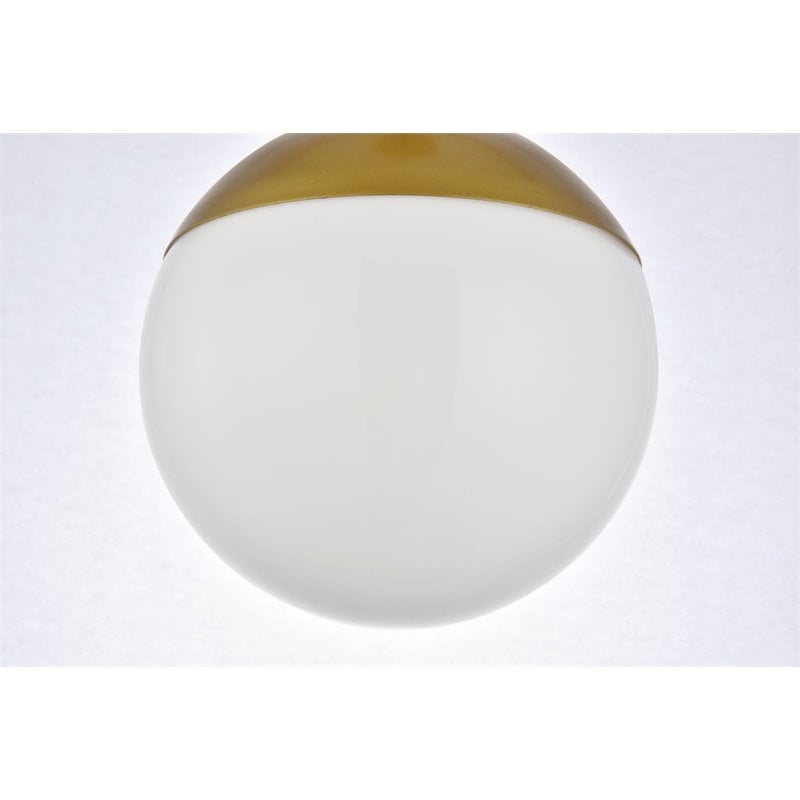 Living District Eclipse 1-Light Mid-Century Metal Pendant in Brass and White