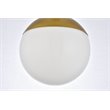 Living District Eclipse 1-Light Mid-Century Metal Pendant in Brass and White