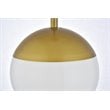 Living District Eclipse 1-Light Mid-Century Metal Pendant in Brass and White