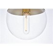 Living District Eclipse 1-Light Mid-Century Metal Pendant in Brass and Clear