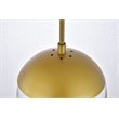 Living District Eclipse 1-Light Mid-Century Metal Pendant in Brass and Clear