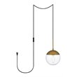 Living District Eclipse 1-Light Mid-Century Metal Pendant in Brass and Clear