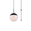 Living District Eclipse 1-Light Mid-Century Metal Pendant in Black and White