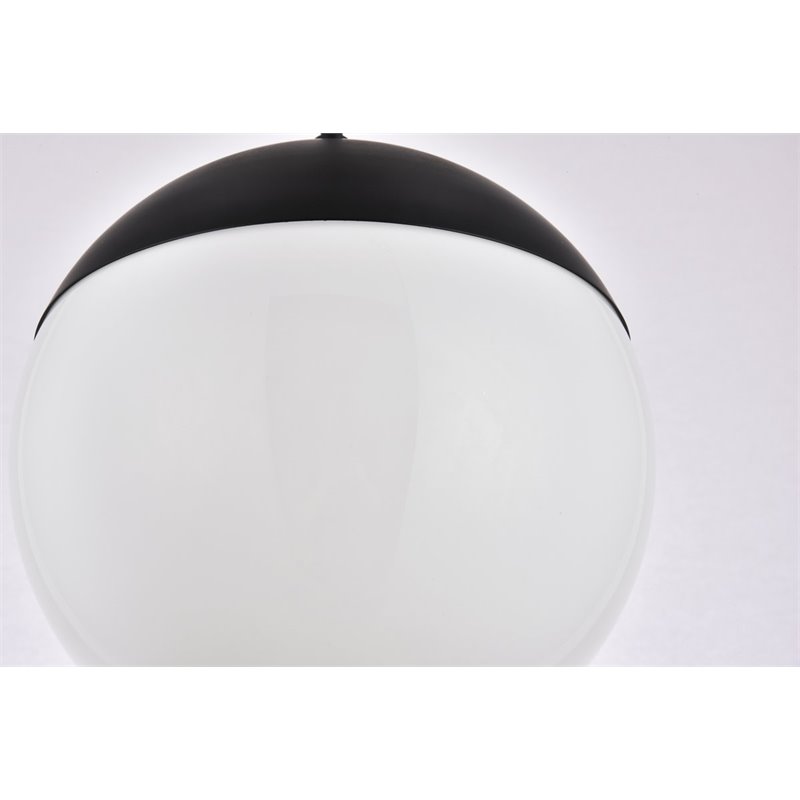 Living District Eclipse 1-Light Mid-Century Metal Pendant in Black and White