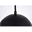 Living District Eclipse 1-Light Mid-Century Metal Pendant in Black and Clear