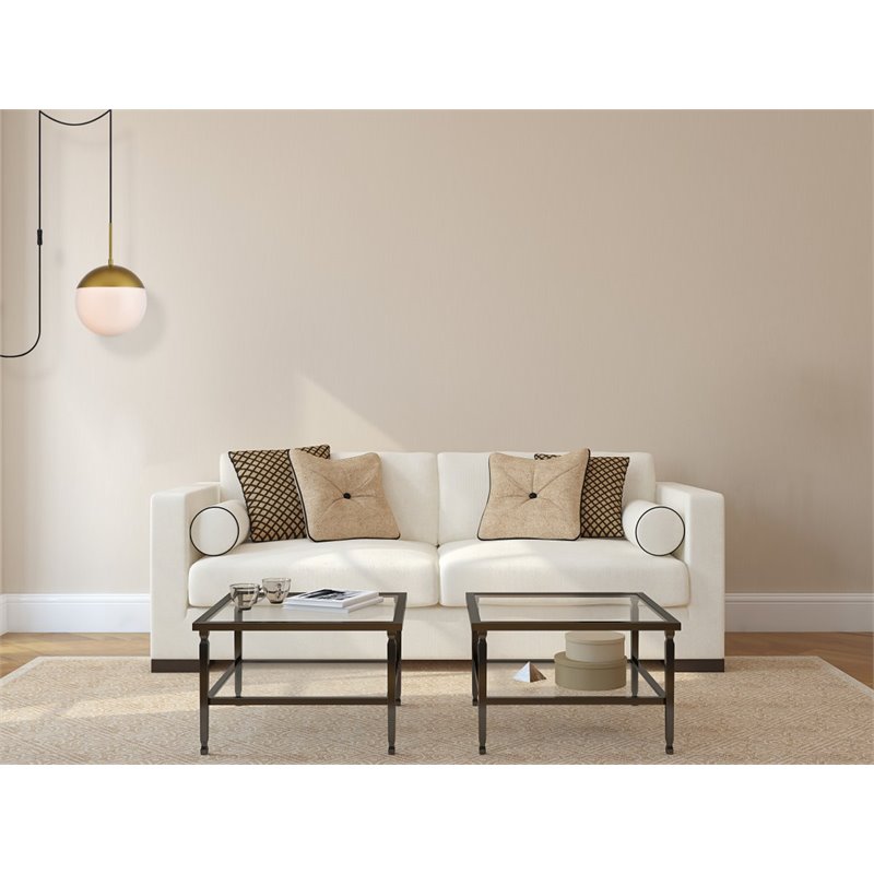 Living District Eclipse 1-Light Mid-Century Metal Pendant in Brass/Frosted White