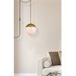 Living District Eclipse 1-Light Mid-Century Metal Pendant in Brass/Frosted White