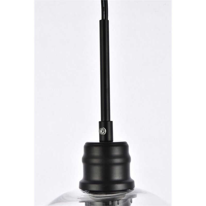 Living District Emett 1-Light Mid-Century Metal Pendant in Black