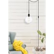 Living District Emett 1-Light Mid-Century Metal Pendant in Black
