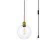 Living District Emett 1-Light Mid-Century Metal Pendant in Brass