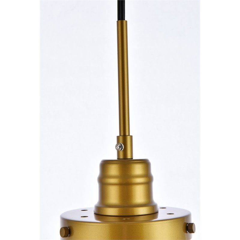 Living District Lye 1-Light Mid-Century Metal Pendant in Brass