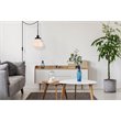 Living District Lye 1-Light Mid-Century Metal Pendant in Black and Frosted White