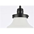 Living District Lye 1-Light Mid-Century Metal Pendant in Black and Frosted White