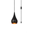 Living District Nora 1-Light Mid-Century Aluminum Pendant in Black