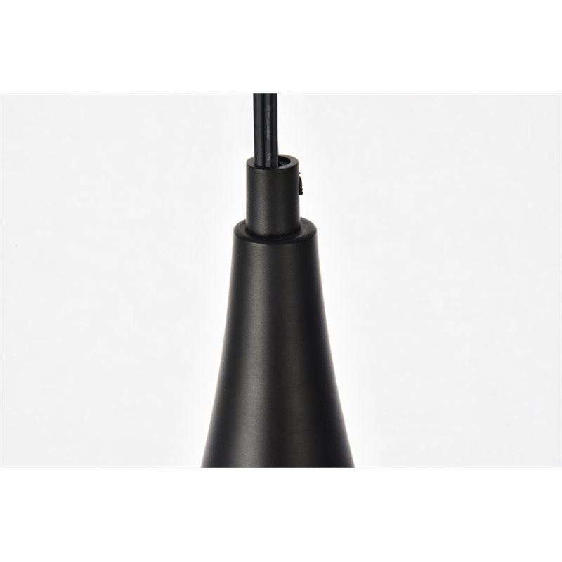 Living District Nora 1-Light Mid-Century Aluminum Pendant in Black