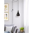 Living District Nora 1-Light Mid-Century Aluminum Pendant in Black