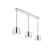 Living District Nota 3-Light Mid-Century Metal Pendant in Chrome