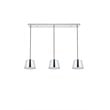 Living District Nota 3-Light Mid-Century Metal Pendant in Chrome