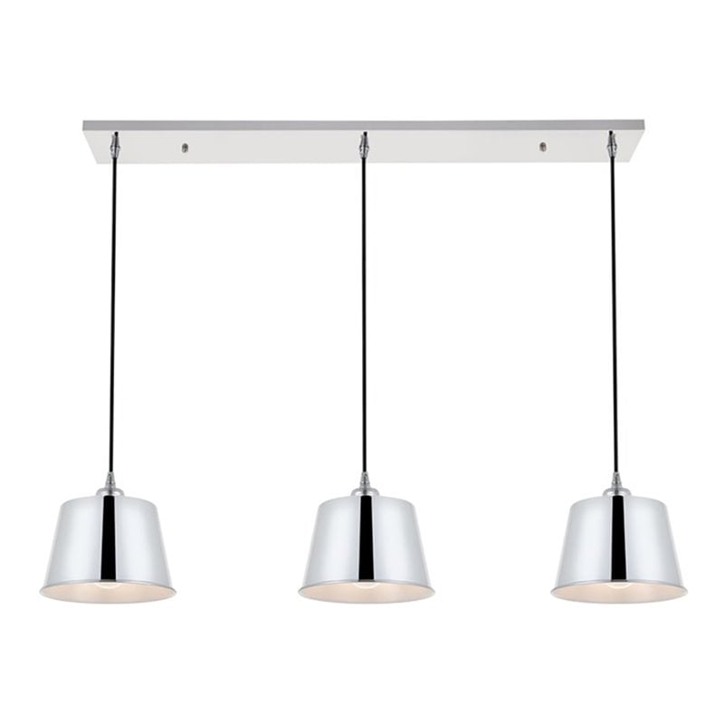 Living District Nota 3-Light Mid-Century Metal Pendant in Chrome