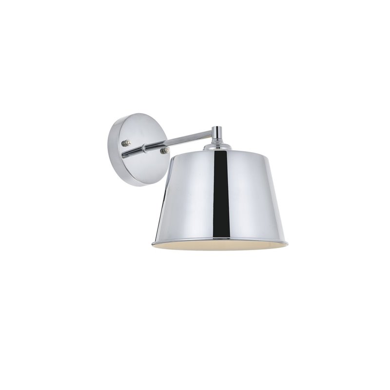 Living District Nota 1-Light Mid-Century Metal Wall Sconce in Chrome Finish