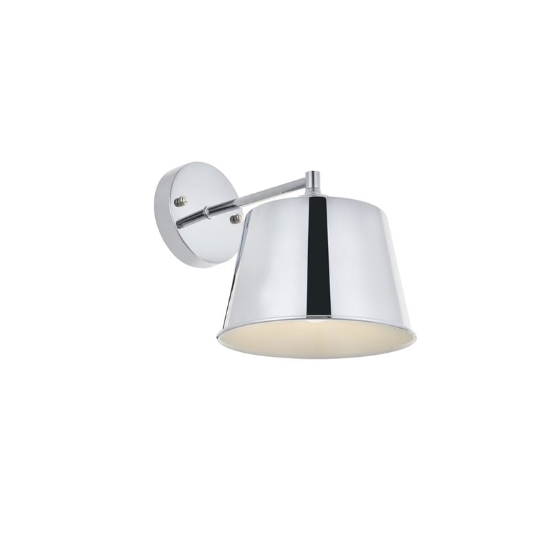 Living District Nota 1-Light Mid-Century Metal Wall Sconce in Chrome Finish