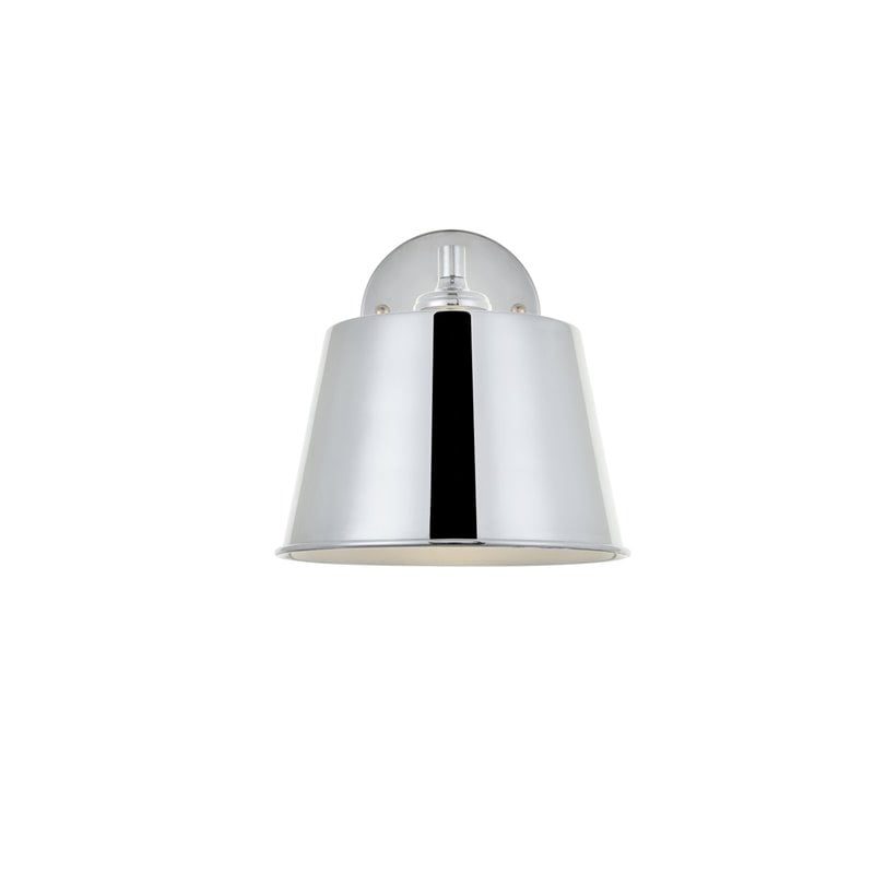 Living District Nota 1-Light Mid-Century Metal Wall Sconce in Chrome Finish