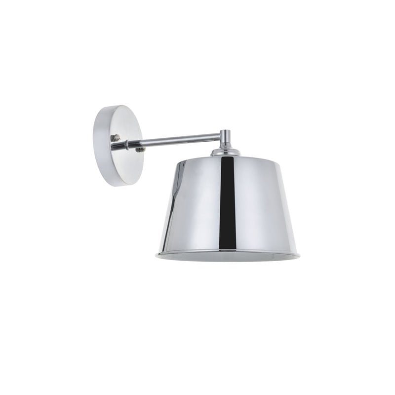 Living District Nota 1-Light Mid-Century Metal Wall Sconce in Chrome Finish