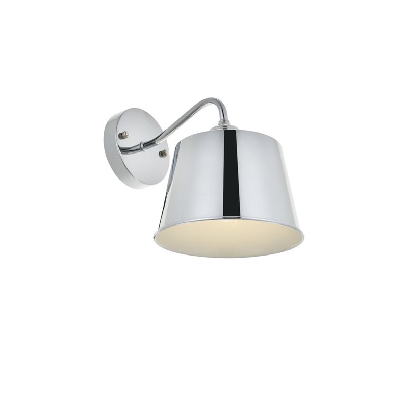Living District Nota 1-Light Mid-Century Metal Wall Sconce in Chrome