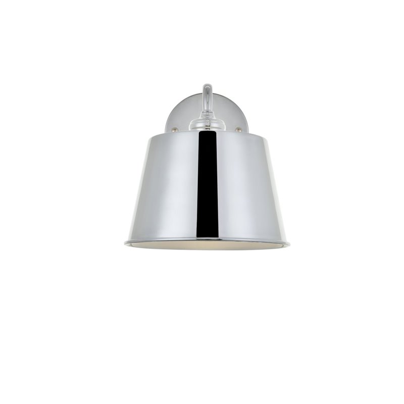 Living District Nota 1-Light Mid-Century Metal Wall Sconce in Chrome