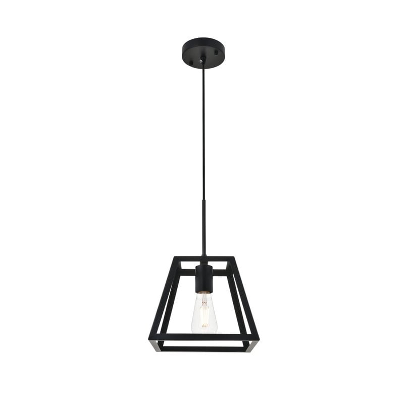 Living District Resolute 1-Light Mid-Century Metal Pendant in Black